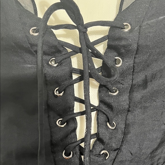 Fashion Nova Black Lace-Up Long Sleeve Dress - Picture 9 of 10